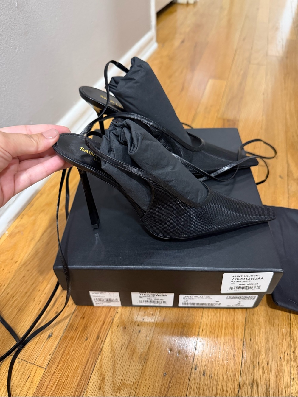 NWT Saint Laurent Oxalis 110 Mesh & Leather Pump - Picture 5 of 9